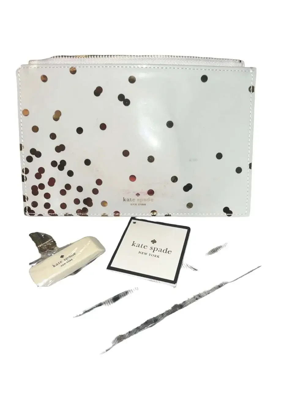 Kate Spade New York Confetti Dot Pencil Pouch with Eraser and Sharpener